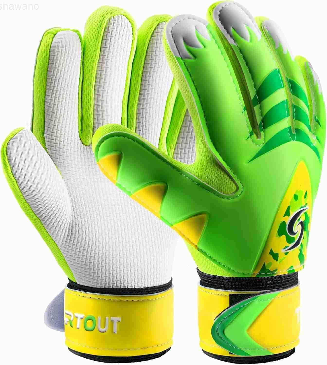 Sportout Goalkeeper Gloves Soccer Gloves with Double Wrist Protection and NonSlip Wear Resistant Latex Material to Give Protection to Prevent Injuries