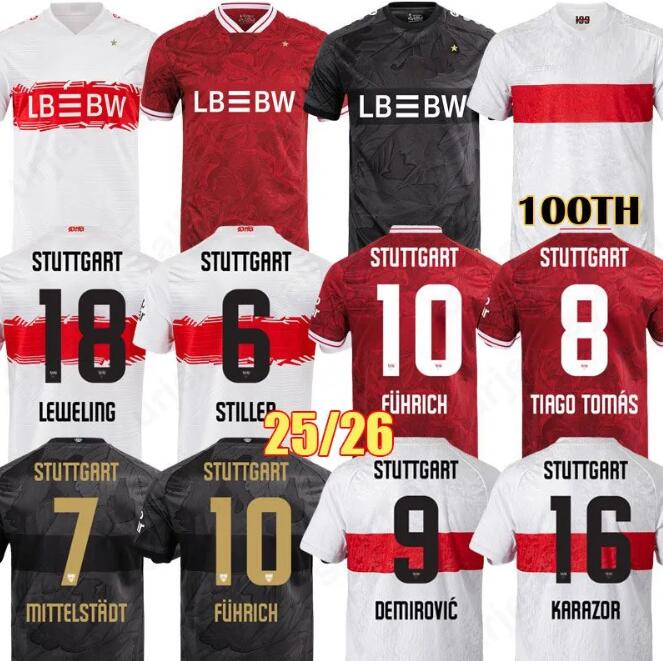 25 26 VFB Stuttgarts soccer jerseys DEMIROVIC MILLOT WOLTEMADE UNDAV FUHRICH EL BILAL DIEHL LEWELING STILLER KARAZOR RIEDER 2026 Men Kids Kits sets football shirts