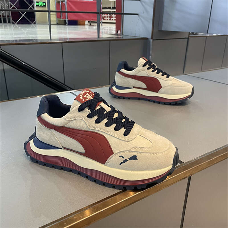 2025 Spring New Thick-Soled Height-Increasing Color-Block Versatile Breathable Sports Casual Men's Dad Shoes