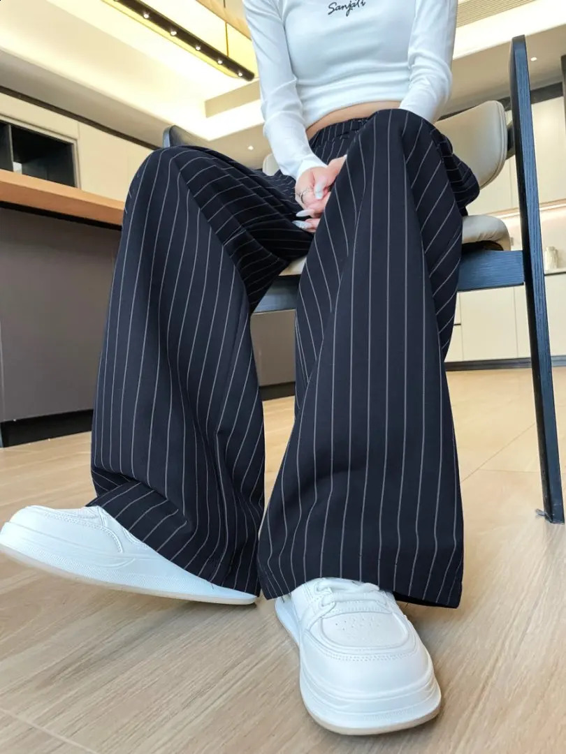 Botvotee Womens y Stripe Wide Leg Pants High Waist Flowy Dress Trousers Elegant Office Fall Winter Fashion 250917