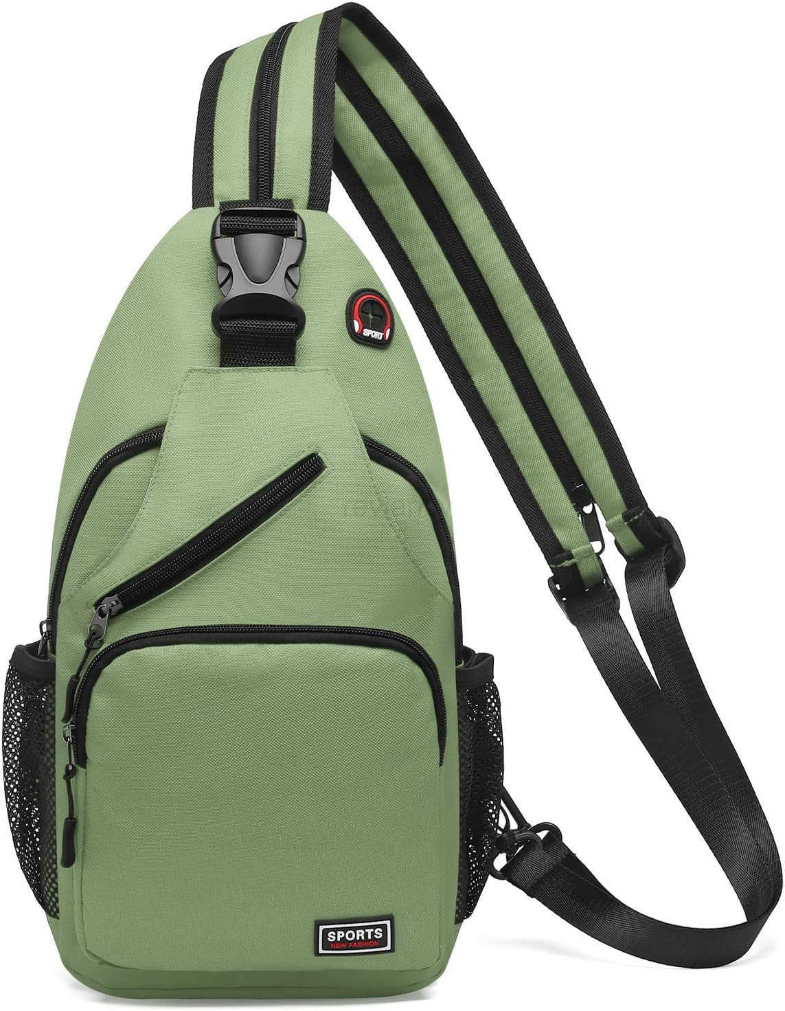 Sling Bag Crossbody Backpack 11Inch Pads Bags with Headphone Jack Shoulder Bag Casual Pack for Women Men Hiking Travel Cycling WhiteW250911