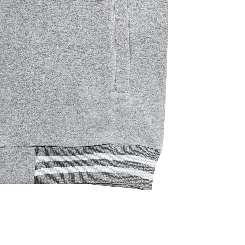 Autumn and winter new thick baseball suit casual men's stand collar cardigan coat matching color sports long sleeve pants suit EU Size: S-3XL