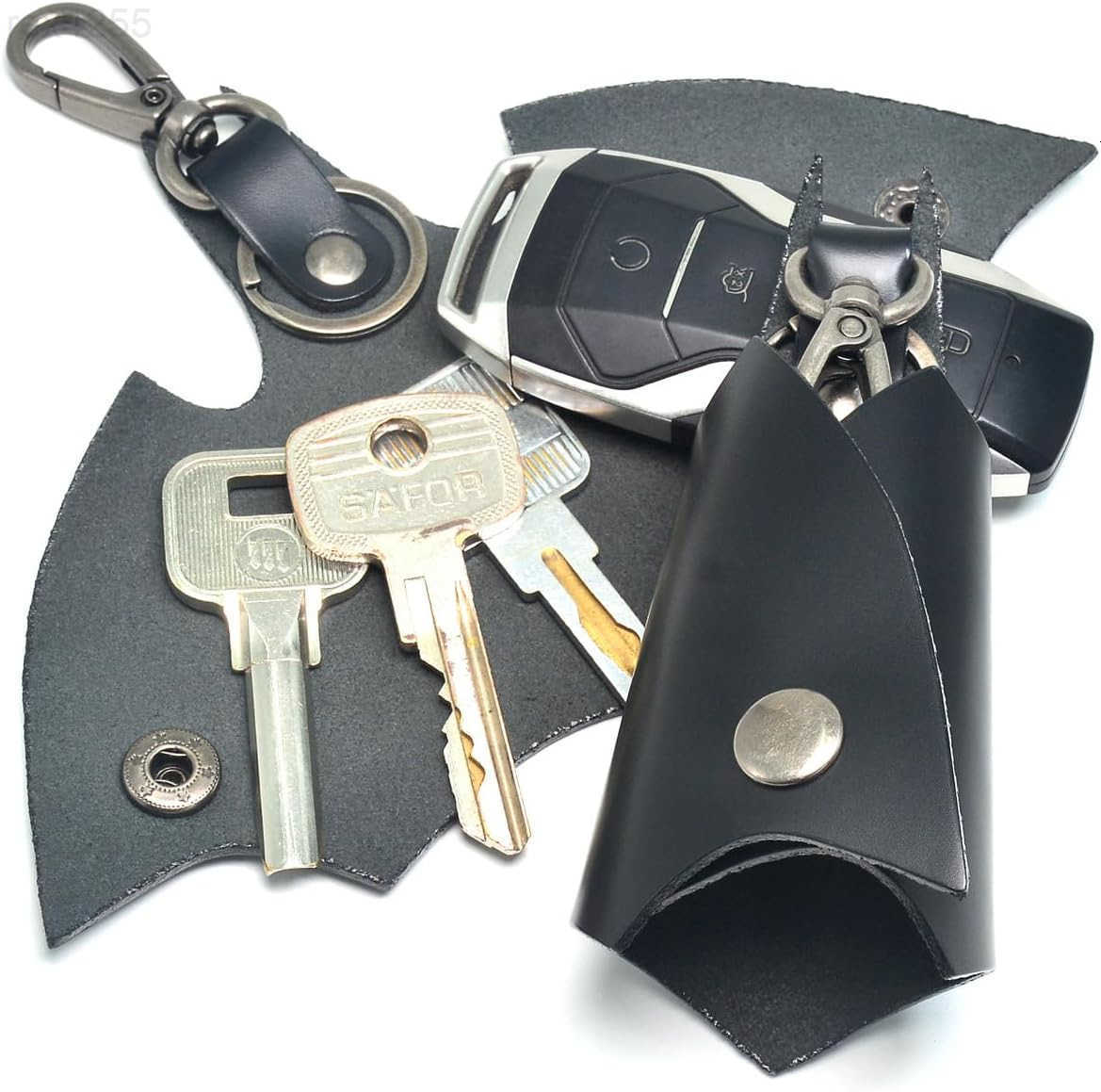 KeyChain Leather Bat Shape for men gifts and women Car key fob caseLeather fashion pop keys ring cover holderW250911