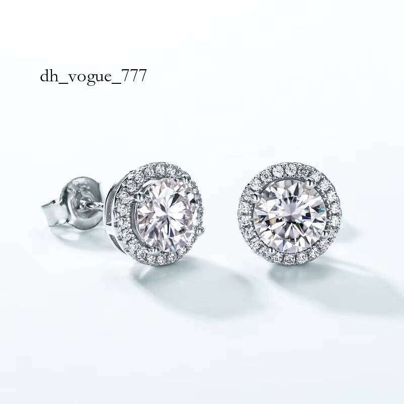 Sterling Sier Moissanite Stud Earrings Minimalist S Shining Dia Jewelry