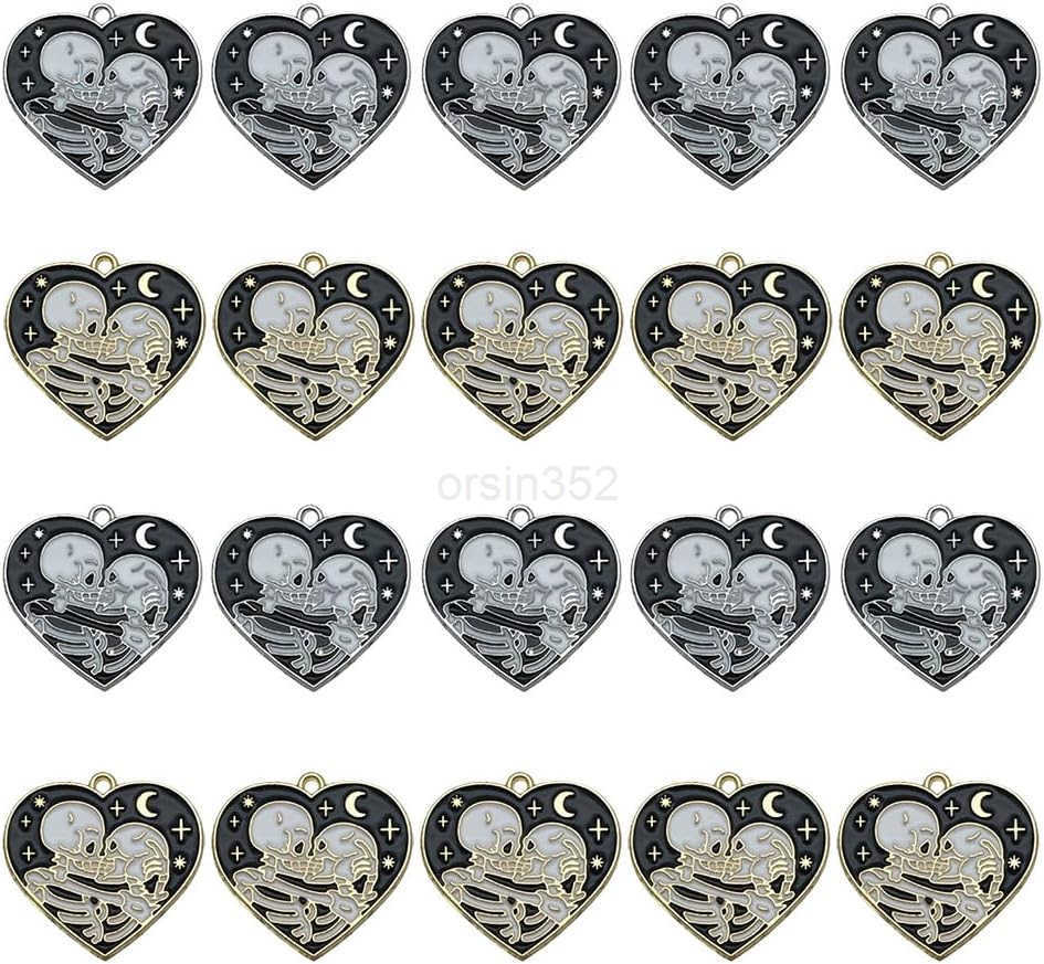 24pcs Halloween Butterfly Spider Charms for Jewelry Making Gothic Charms Assorted Designs s Necklaces Earrings Halloween Party Decoration GiftsW250911