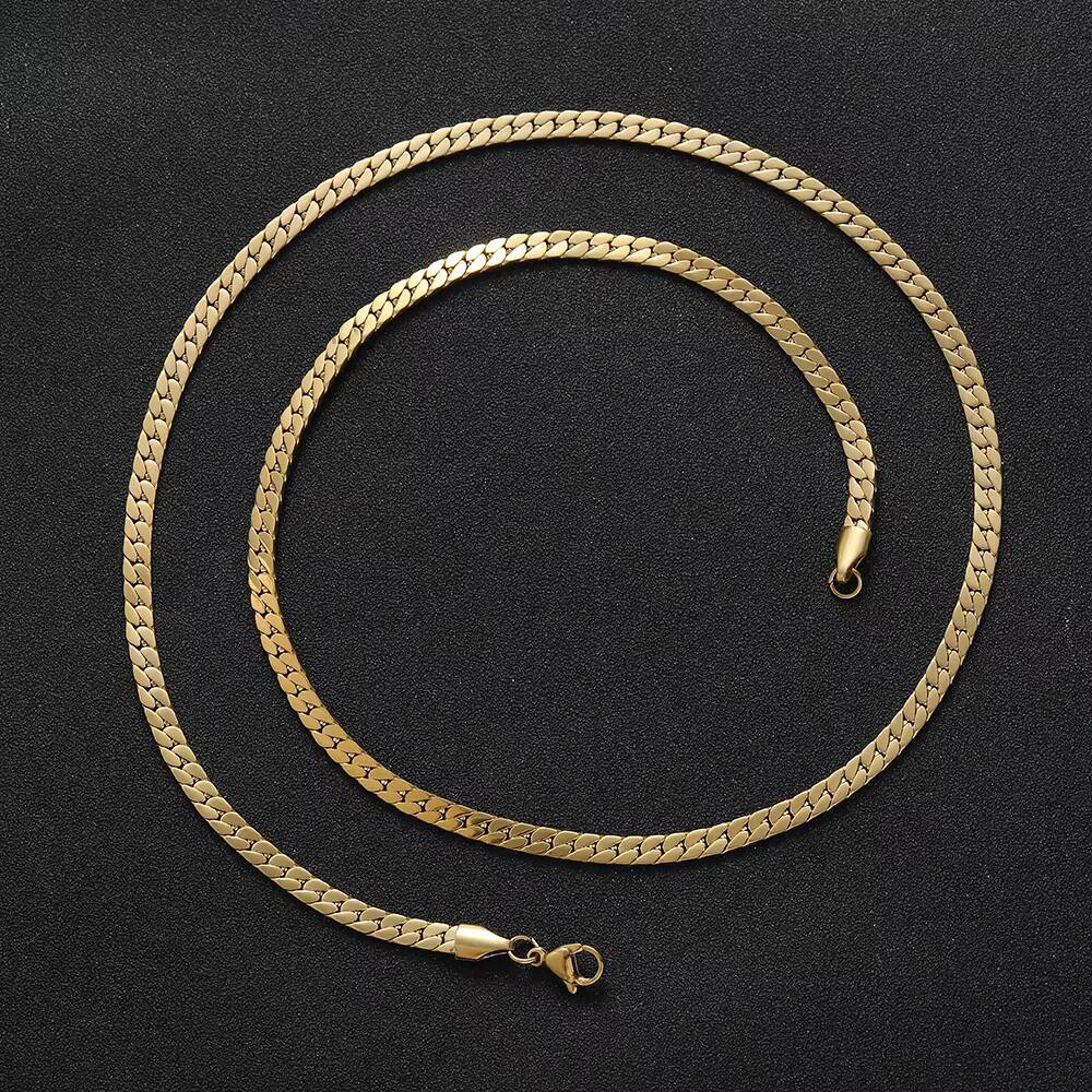 SC033 Wholesale 4mm Stainless Steel Cuban Link Chain Necklace for Men Party Gift