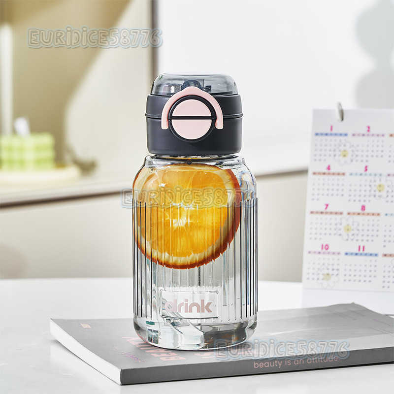 Student Straw Cup Childrens Sports Water Cup Plastic Cup Portable Dual Drinking Convenient Cup Unisex Simple Space Cup H250911