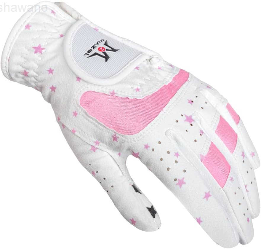 Kids Golf Gloves for Youth Toddler Boys Girls Right Left Hand 1 Pair Mircofiber Breathable Junior Golf Gloves White Red Pink Blue Black Stars ColorAge