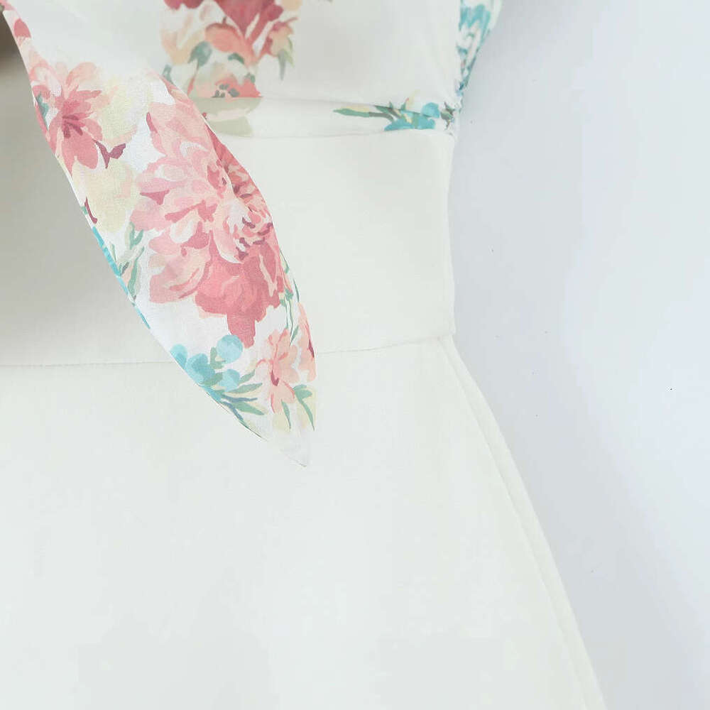 DHEssentials 2025 Summer New Women's Fashion Z Style Fashionable Printed Thin Scarf Decorated Short Dress