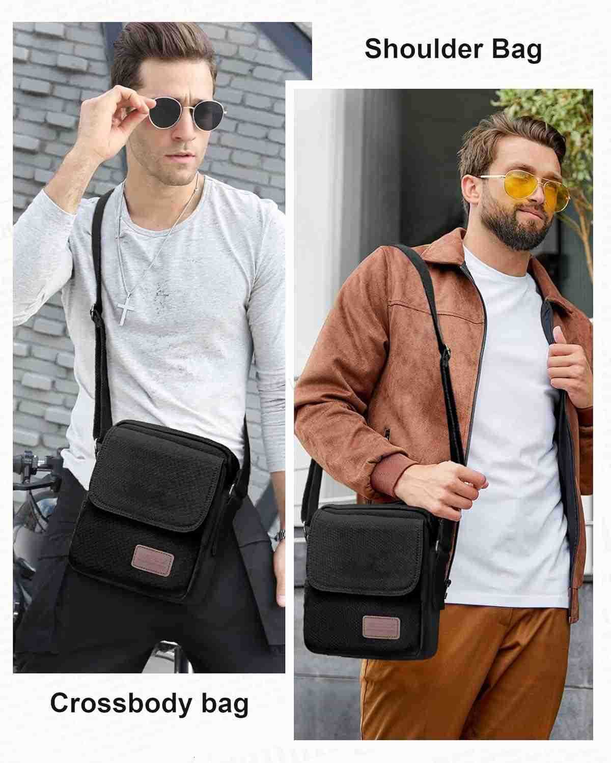 Small Crossbody Bag for MenCanvas Messenger Shoulder Bags Crossbody Satchel Bag Mens Side Bags Over the Shoulder PurseW250911