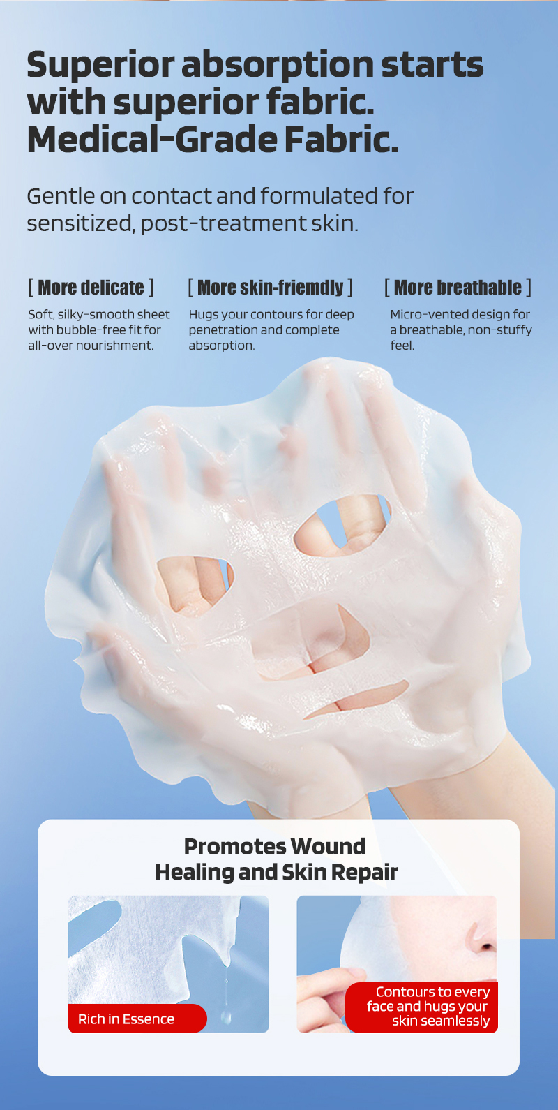 CONPUVON deep repair facial sheet mask high content H.A post procedure pro repair