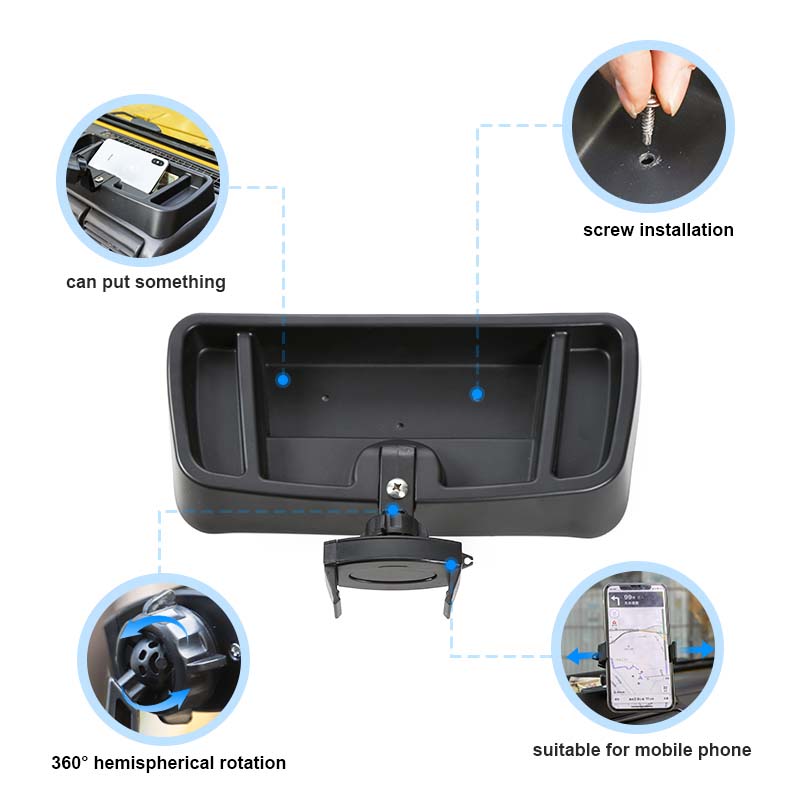 Black Car Phone Stand Storage Box For Jeep Wrangler TJ 1997-2006 Interior Decoration Accessories