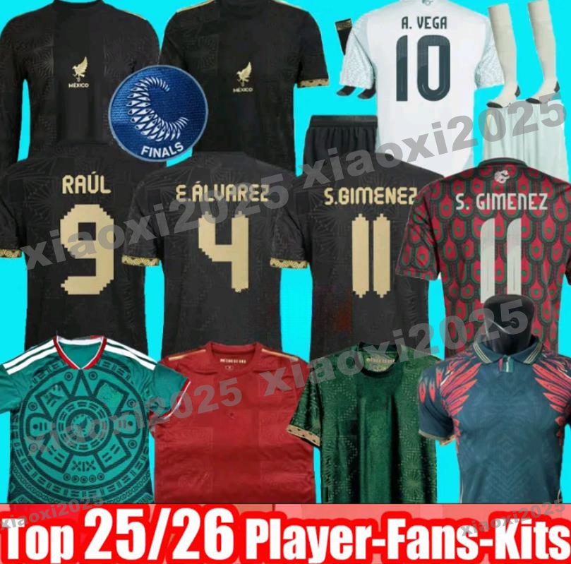 25 26 Mexico Gold Cup Soccer Jerseys 2025 2026 CHICHARITO GIMENEZ H.LOZANO HOME AWAY Football Shirt Mexique E. ALVAREZ A.VEGA RAUL Men Kids Kit uniform