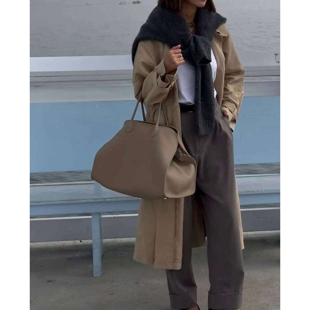 Fashionable Margaux15 High Quality Cowhide Handbag Casual Soft Shoulder Genuine Leather Large Capacity Suede Tote Bag