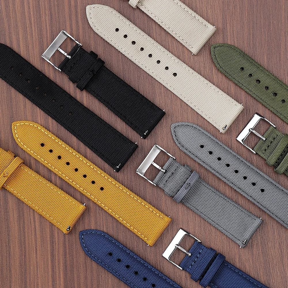 18mm 19mm 20mm 21mm 22mm 24mm Waterproof Sailcloth Watch Strap TwoSided Nylon Watchband Quick Release Band Sport Belt For Men 250910