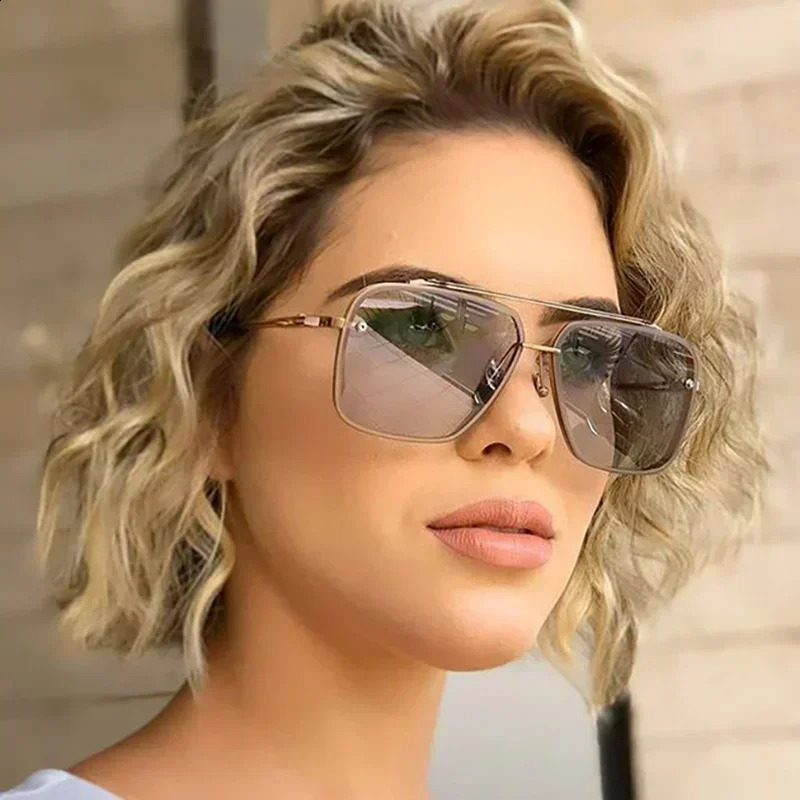 2025 Fashion Square n Sunglasses Men Women Flight Seven Rock Mach Six Style Gradient Pilot Sunglasses Oculos De Sol 250910