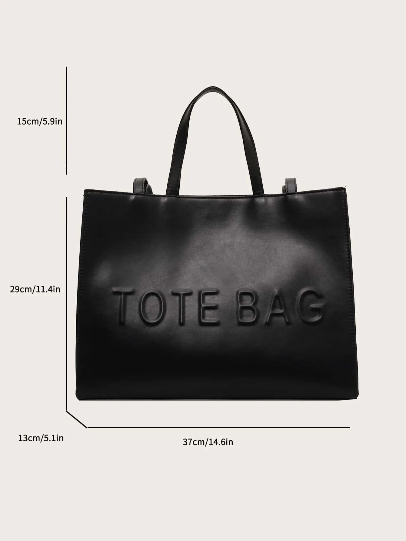 Large Capacity Fashionable Tote Bag With Letter Print Fashion Solid Color Simple Crossbody Bag Women Casual Handbag Shoulder Bag 250910