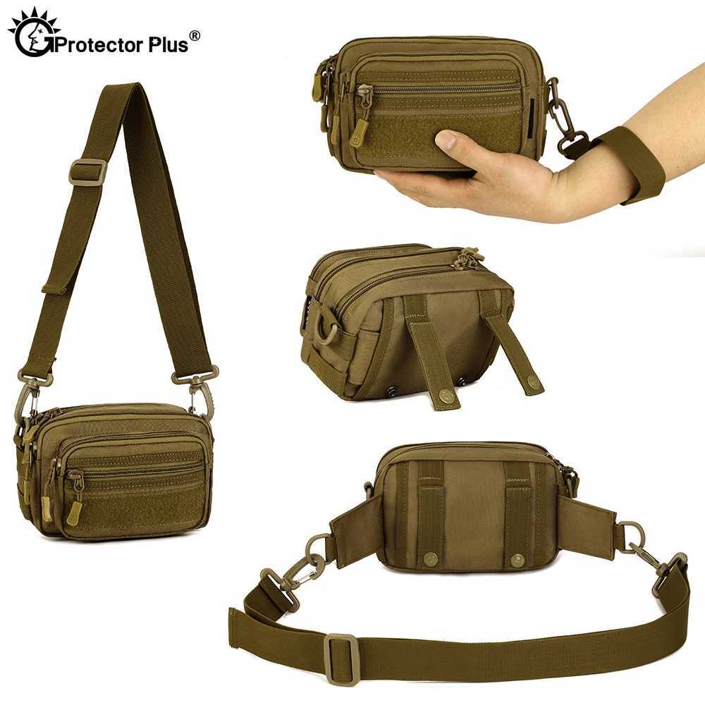 PROTECTOR PLUS Multipurpose Handbag Men Tactical Molle Messenger Bag Waterproof Civilian Camo Climbing Travel Waist bag Sports Z250911