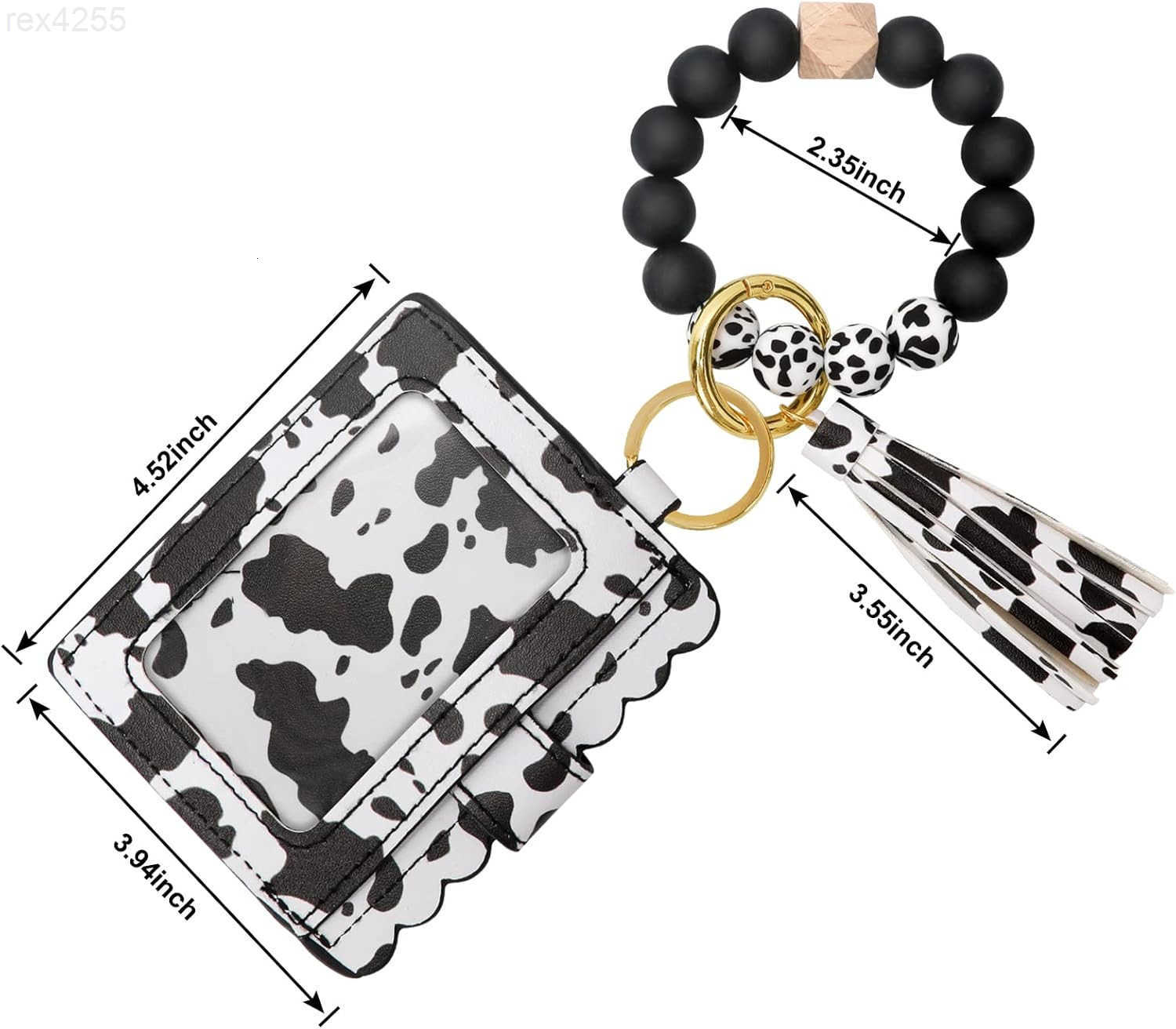 Keychain for Women Silicone Key Ring Bracelet Wristlet Wallet Bracelet Keychain Card Holder KeyringW250911