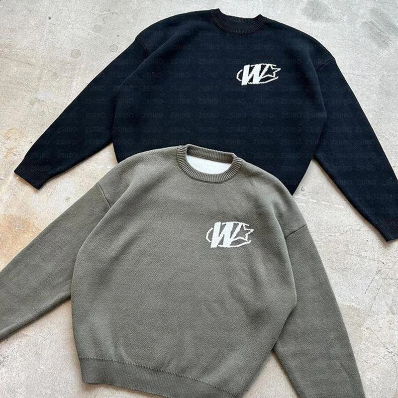 Harajuku Oversized Streetwear Women Mens Sweater Graphic Print Hip Hop Aesthetic Clothing Knitted Goth Y2k Knitwear 250911