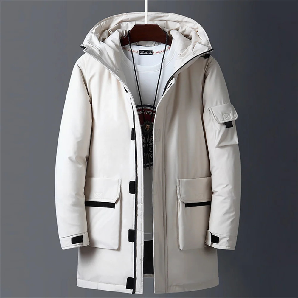 autumn and winter mens casual jacket midlength down with hood trendy thickened warm comfortable 250911