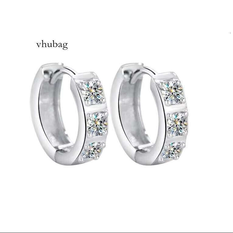 GRA Certified 0.1CT 3MM Round Cut Moissanite Stone Wedding Stud Earring for Women Sterling Sier Fine Jewelry