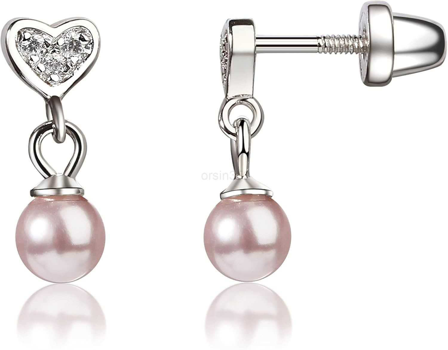 Moments Girls Sterling Silver Earring with Drop Cultured Pearl and Screw BacksW250911