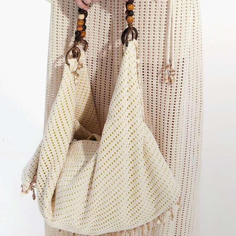 Niche Design Ladies Beaded Shoulder Strap Casual Style Large Capacity Shell Tassel Personalized Trend Bag