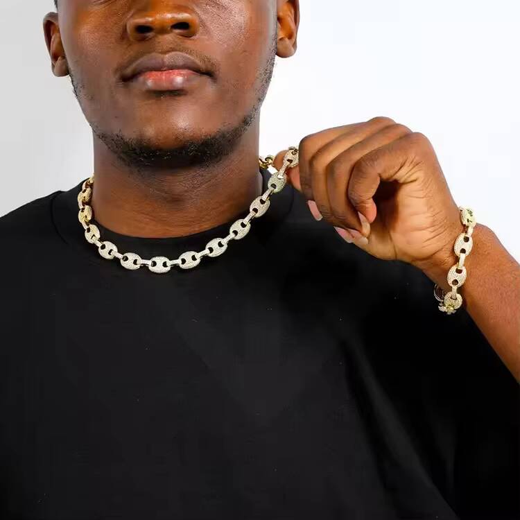 Top Ice Hip Hop Jewelry 12MM Cuban Chain Bracelets Necklace for Men for Wedding or Gift