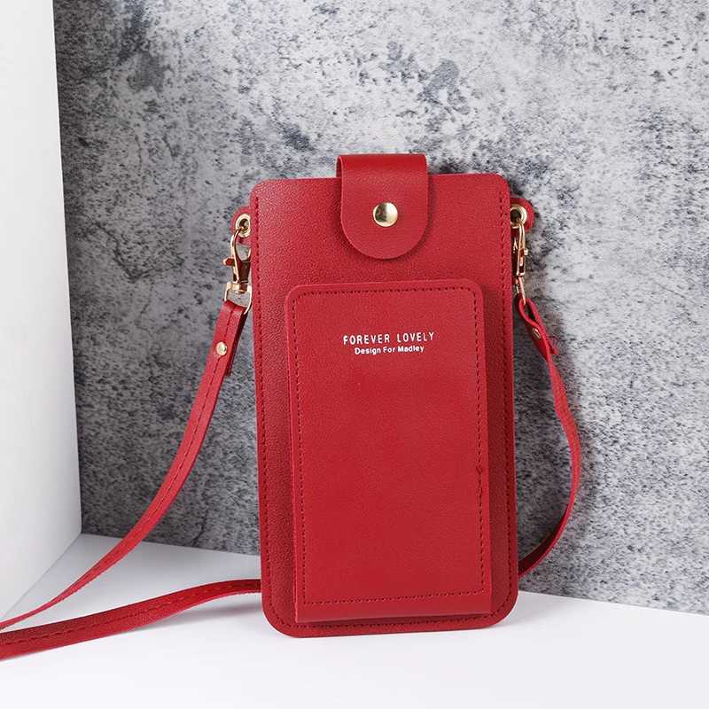 2024 new solid color fashion simple shoulder bag slung mobile phone bag womens drivers license card wallet Z250911