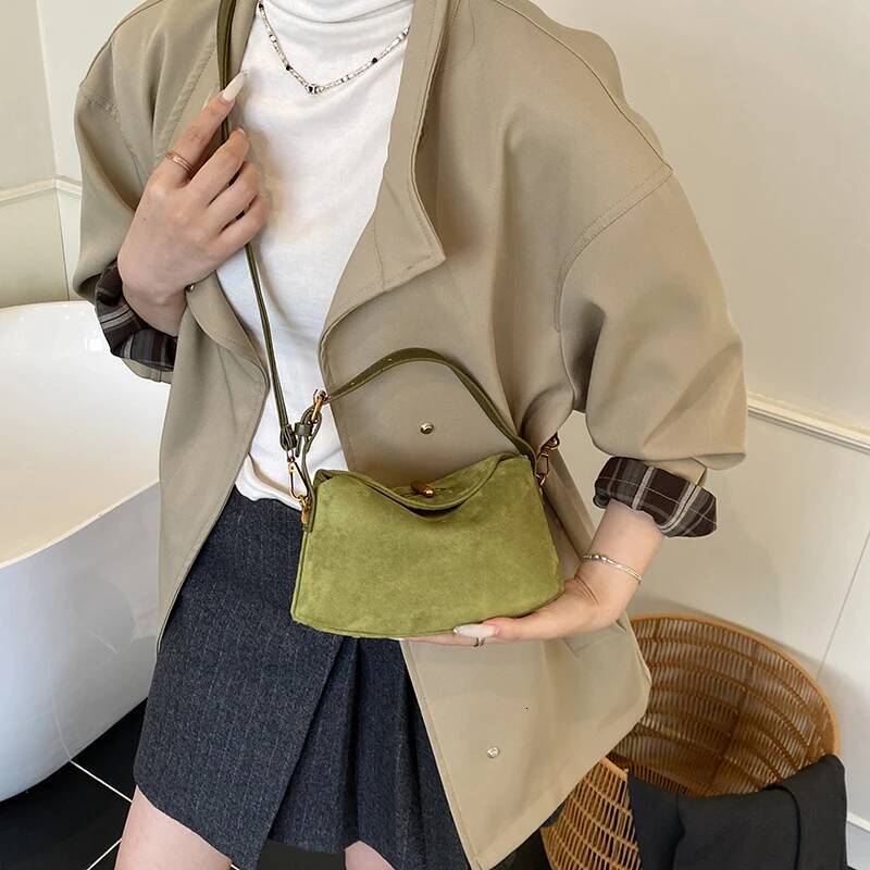 New Suede Crossbody Bag Retro Shoulder Bag Multi functional Fashion Korean Bucket Bag Simple Handbag Fashion Solid Color Designer Bag