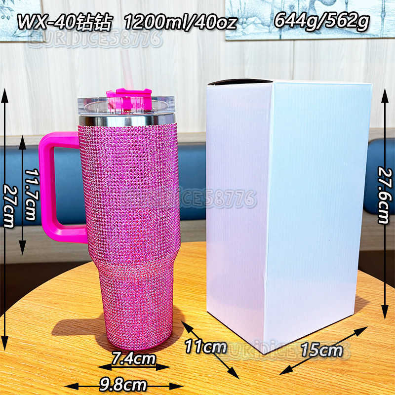 40oz Handle Car Insulated Cup with Handle Large Capacity Ice Stainless Steel Straw Cup H250911