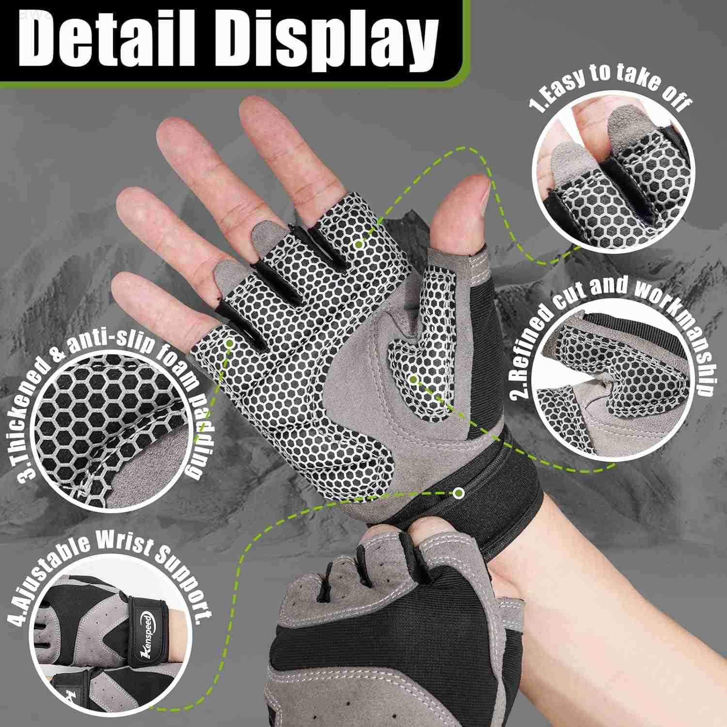 Workout Gloves Gym Gloves for Men and Women Weight Lifting Gloves with Wrist Support Full Palm Protection Breathable for Trainning Cycling Pullups Row