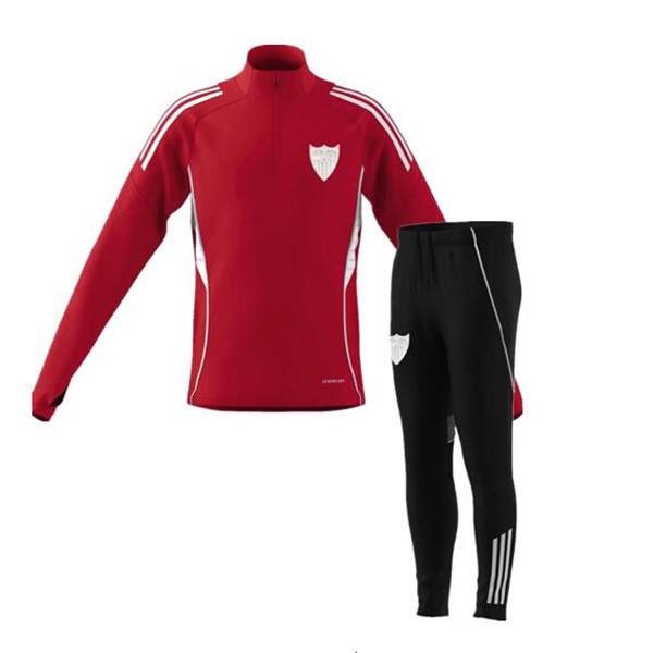 2024 2025 2026 half zipper Sevilla kids and adult tracksuit jacket soccer jersey 24 25 26 tracksuit training Half pull long sleeve LONG zipper sets kit 889