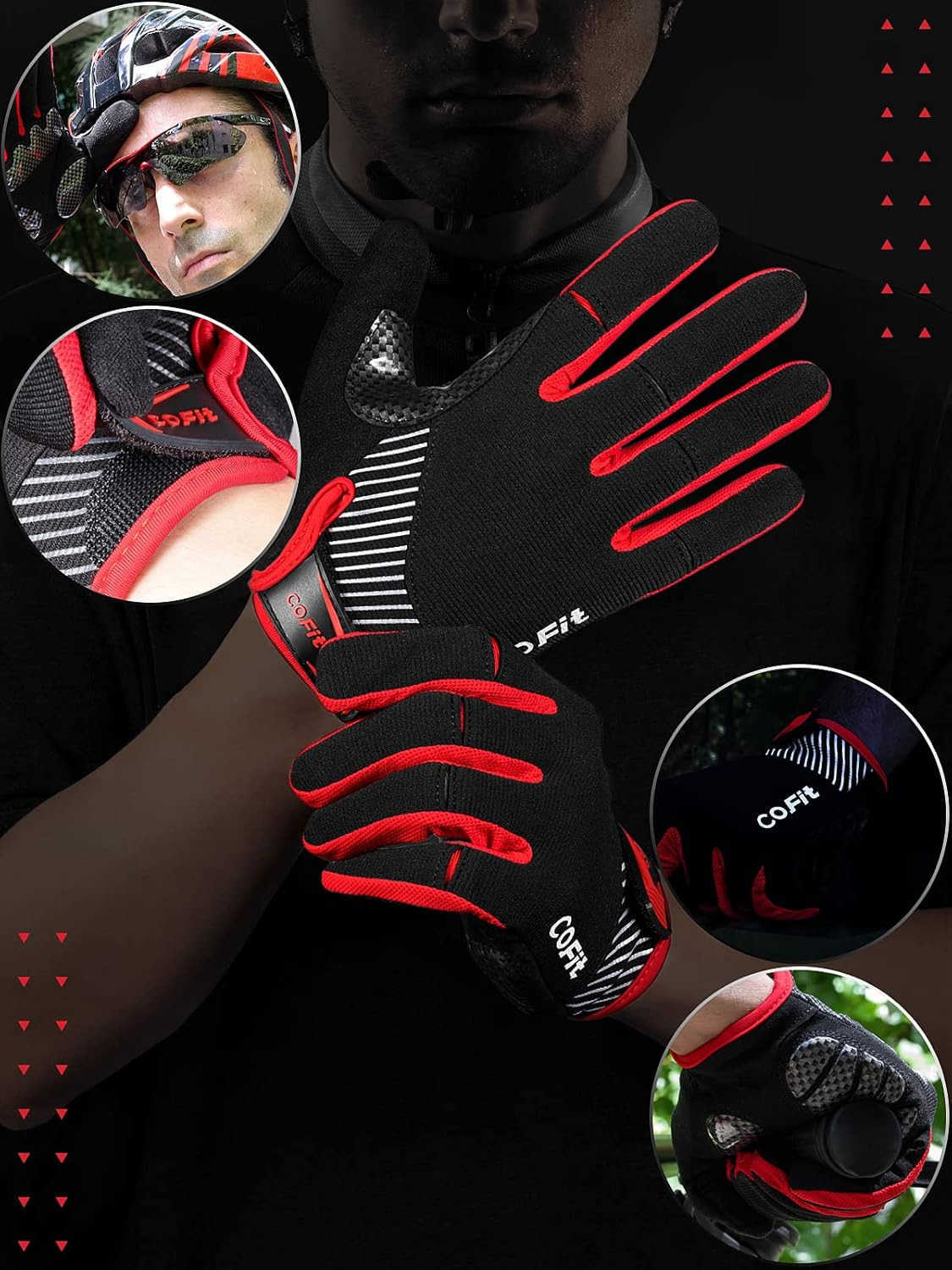 Cycling Gloves for Men Women Touchscreen Breathable Gloves Mountain Bike Gloves for BMX ATV MTB Riding Road Racing Bicycle Climbing BoatingW250911