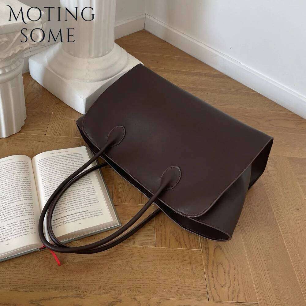 Motingsome Woman Designer Bags Genuine Grade Cowhide Underarm Shopper Tote Minimalist Shoulder Handbag Summer 2025