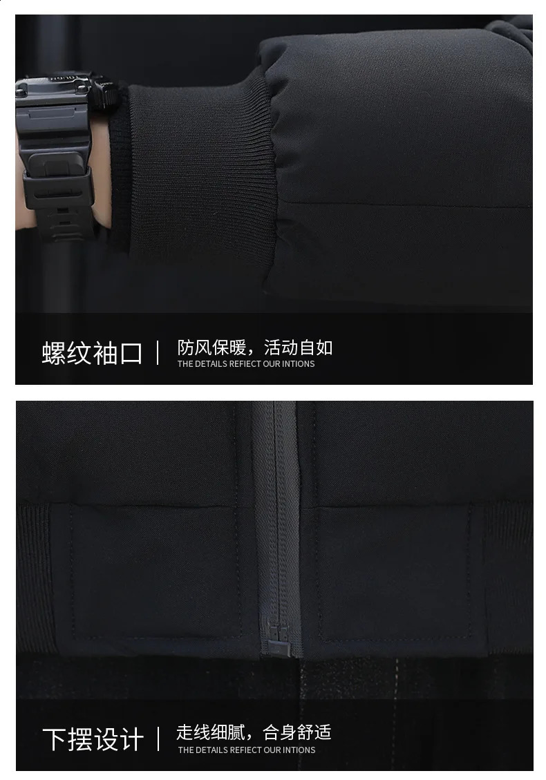 Mens Winter Jackets and Coats Cotton Outerwear Clothing Parkas Jacket Windbreaker Thick Warm Male M5XL 250911