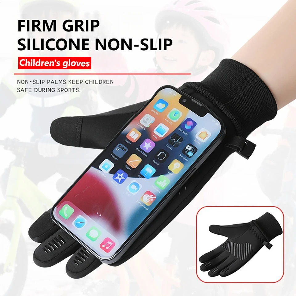 GTUBIKE 1 Pair Kids Winter Gloves Soft Warm Touchscreen AntiSlip for Boys Girls Cycling Running Sports Outdoor 250911