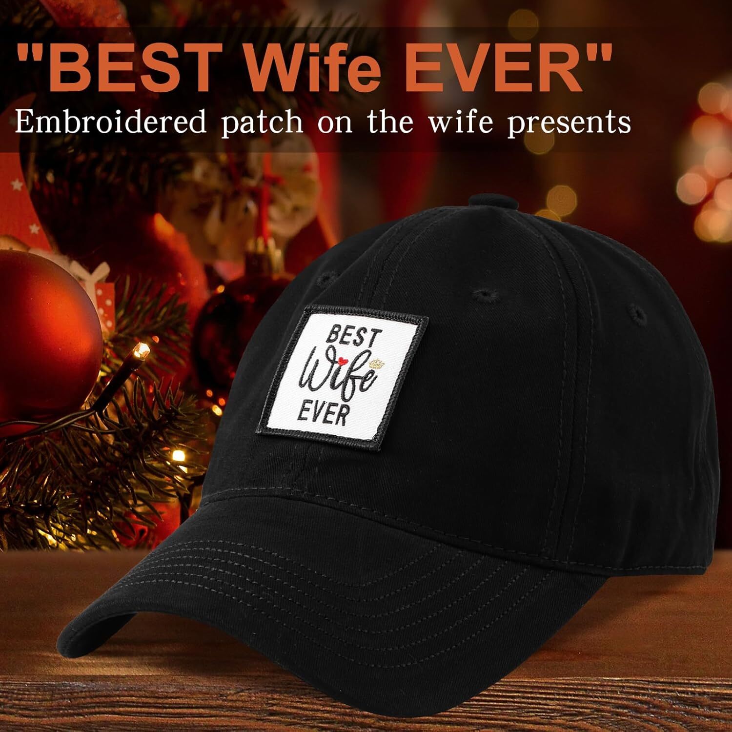 Mothers Day Presents Gifts for Her from Husband, Anniversary Birthday Wife Gifts, Adjustable Cotton Baseball Cap Black