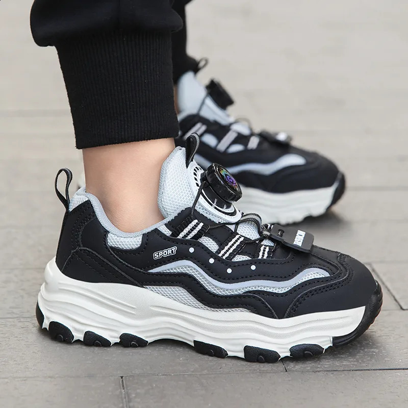 Rotary Buckle n Childrens Boy Sneakers Mesh Breathable Running Kids Purple Platform Casual Sports Shoes For Girls C260130