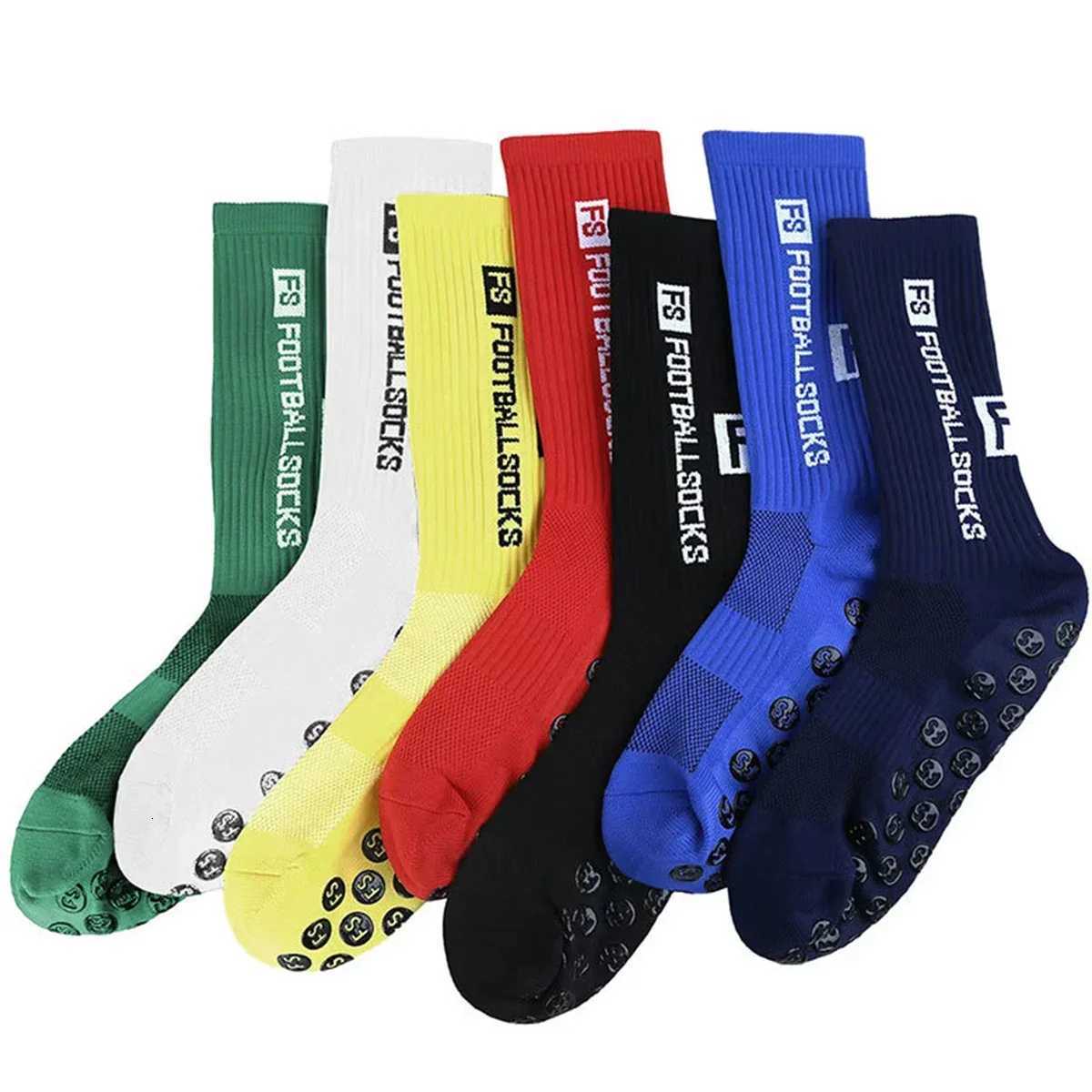 41Pair New Style FS Football Socks Round Silicone Suction Cup Grip Anti Slip Soccer Socks Sports Men Women Baseball Rugby Sock D250911