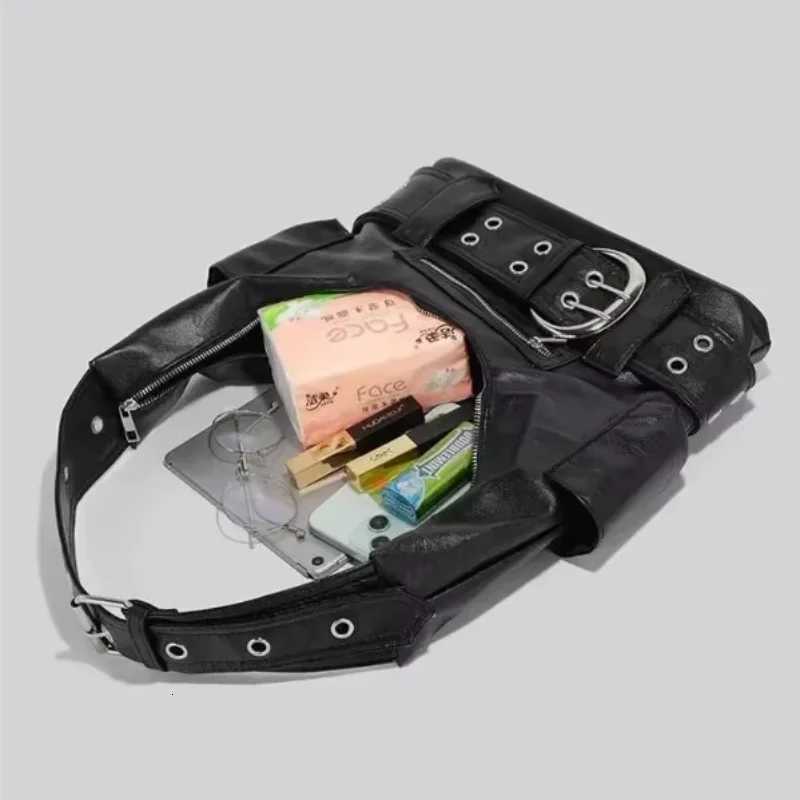 Belt buckle Women Luxury Designer Handbag And Purses PU Rivet Multiple Pockets Y2K Large Capacity Shoulder bags big totes W250911