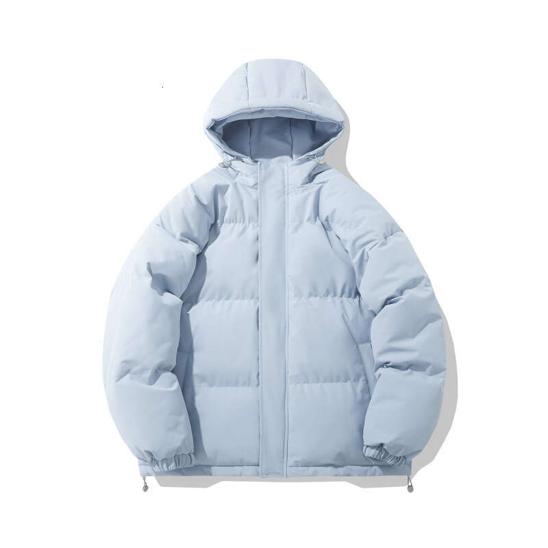 Men's Jacket Trendy Brand Solid Color Hooded Cotton Coat Couple Style Winter Clothing