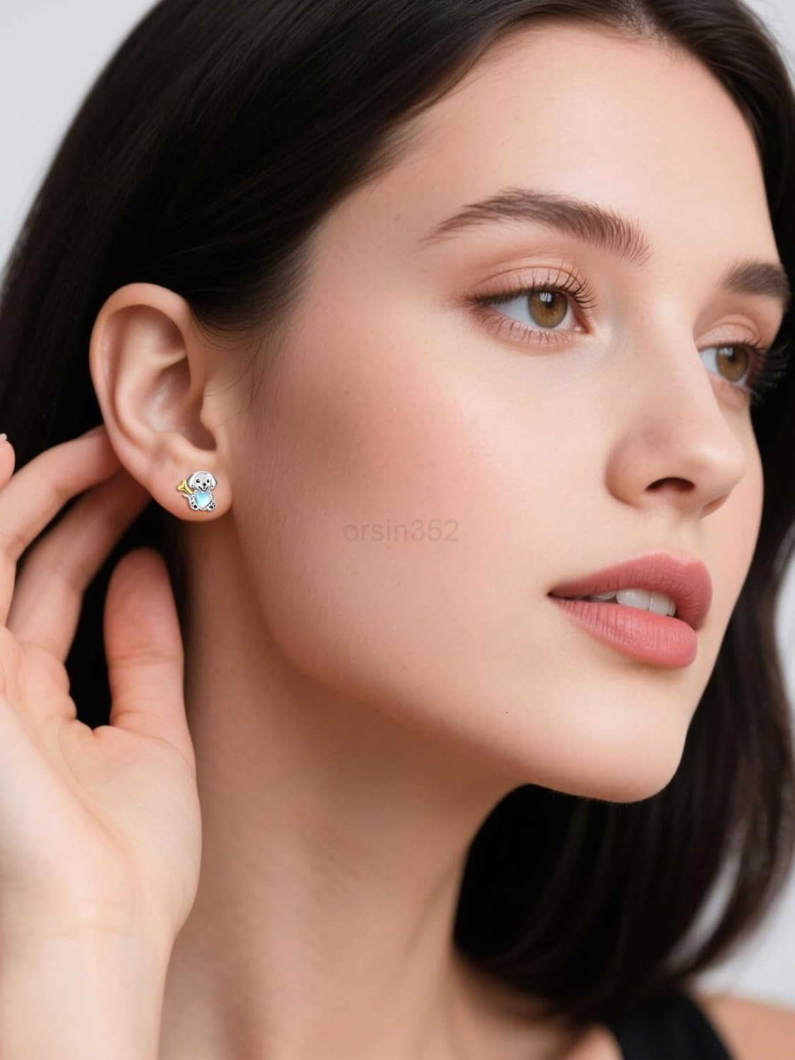 Dreamboat Cute Animal Stud Earrings for Women 925 Sterling Silver Hypoallergenic Moonstone Jewelry Gifts for Sensitive EarsW250911