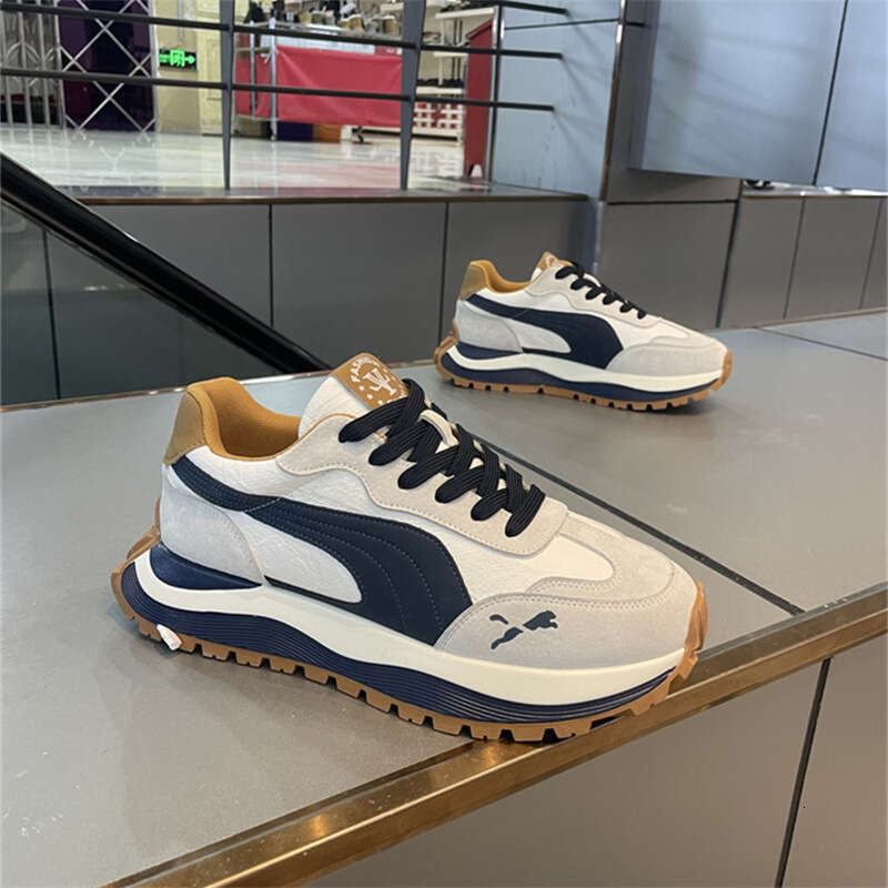 2025 Spring New Thick-Soled Height-Increasing Color-Block Versatile Breathable Sports Casual Men's Dad Shoes