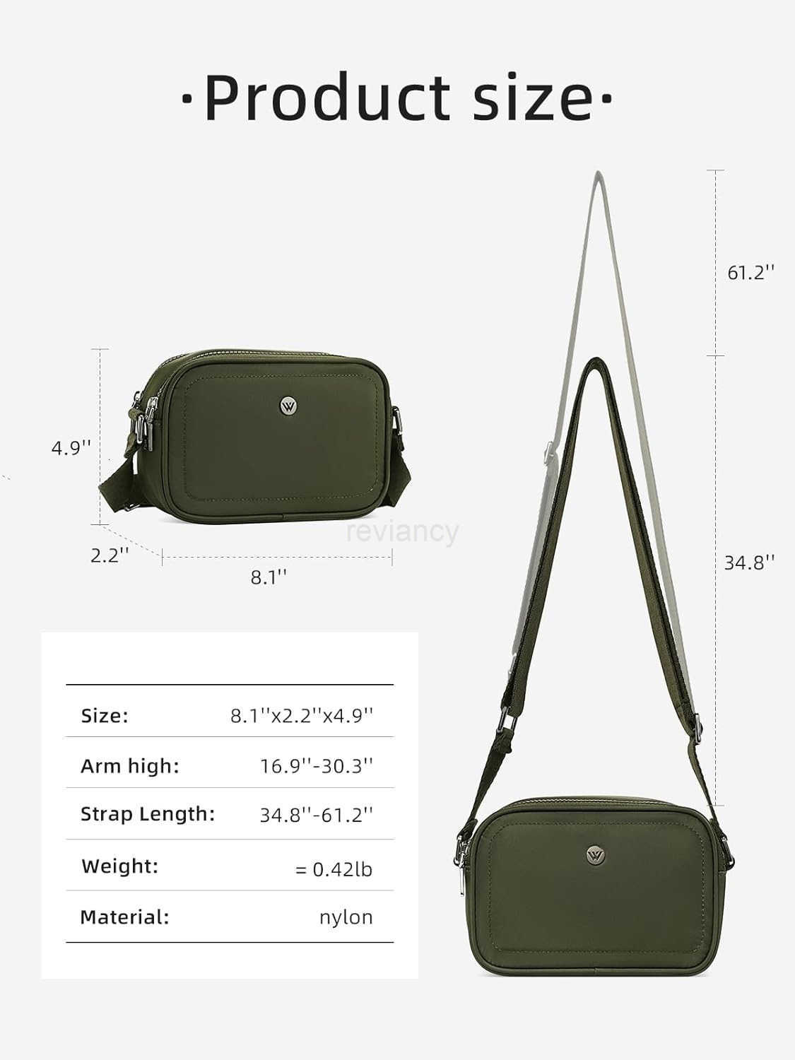 Small Crossbody Bags for Women Nylon with Adjustable Strap Zipper Crossbody Purse 1L Shoulder Bag for TravelW250911