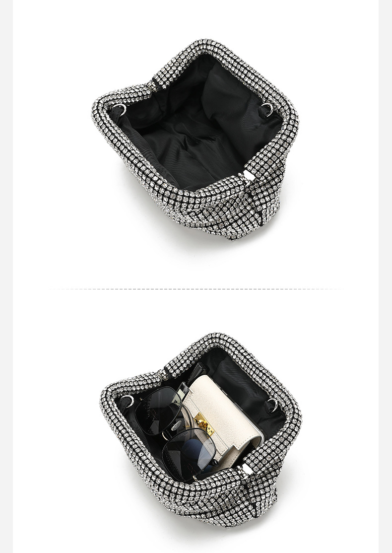 Free Shipping Designer Bag 2025 Luxury Bag Light Luxury Diamond-studded Shell Bag Rhinestone Evening Bag Women's Handheld Underarm Bag Diamond-st