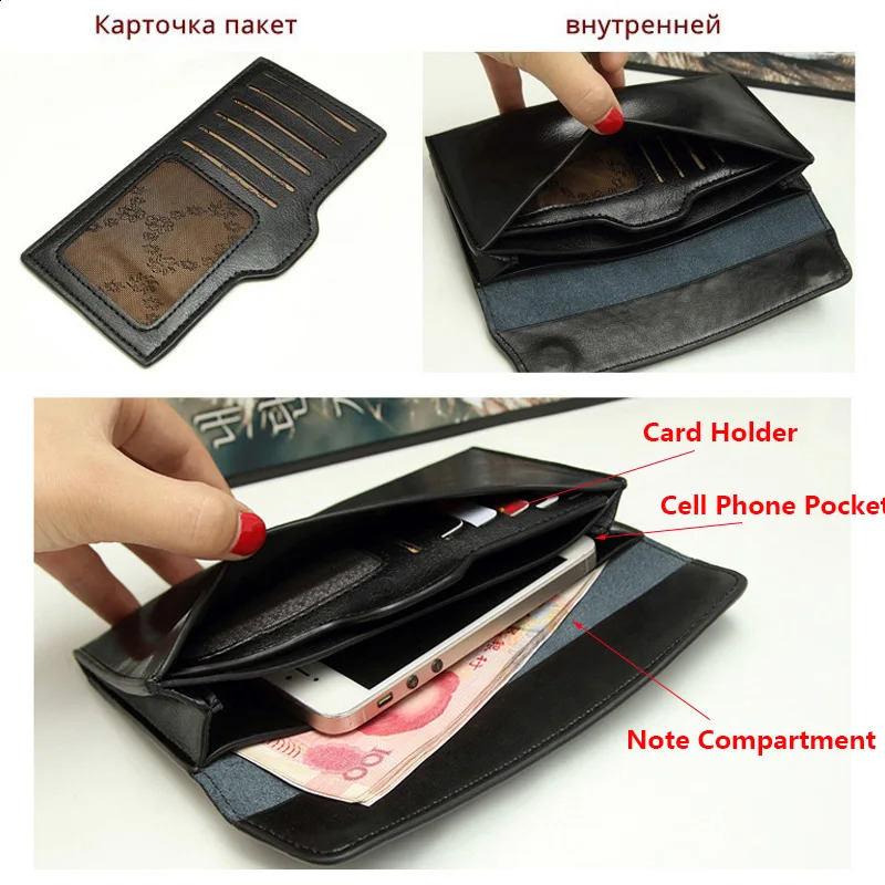 Slim Genuine Leather Women Wallet Female Long Clutch Coin Purses Wallets and Purses Ladies Card Holder Vallet 250906
