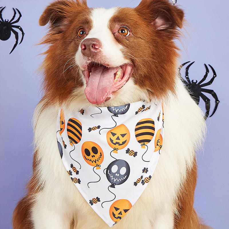 Halloween themed Pet Bib with Devil Balloon Design