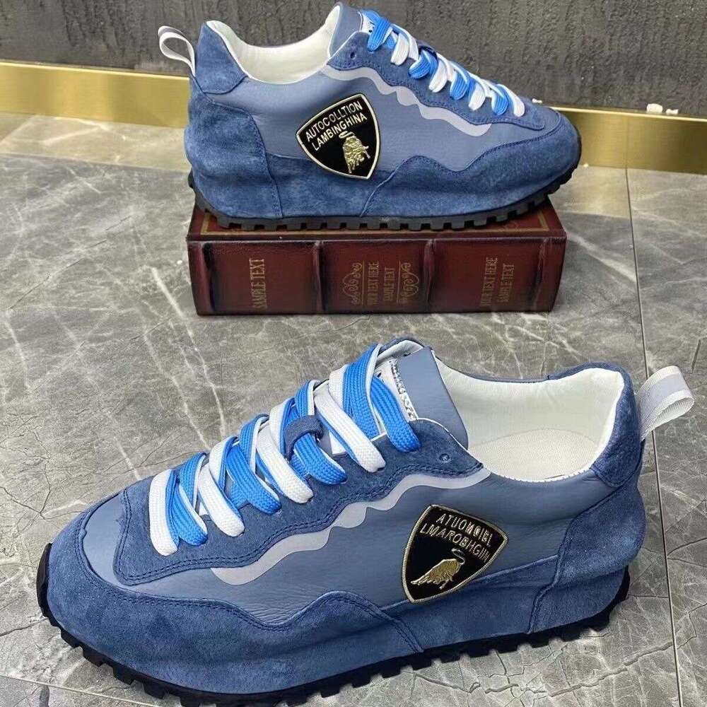 Four Seasons Soft Leather Thick Sole Height Increasing Dad Men's Casual Versatile Agan Sports Running Shoes Men